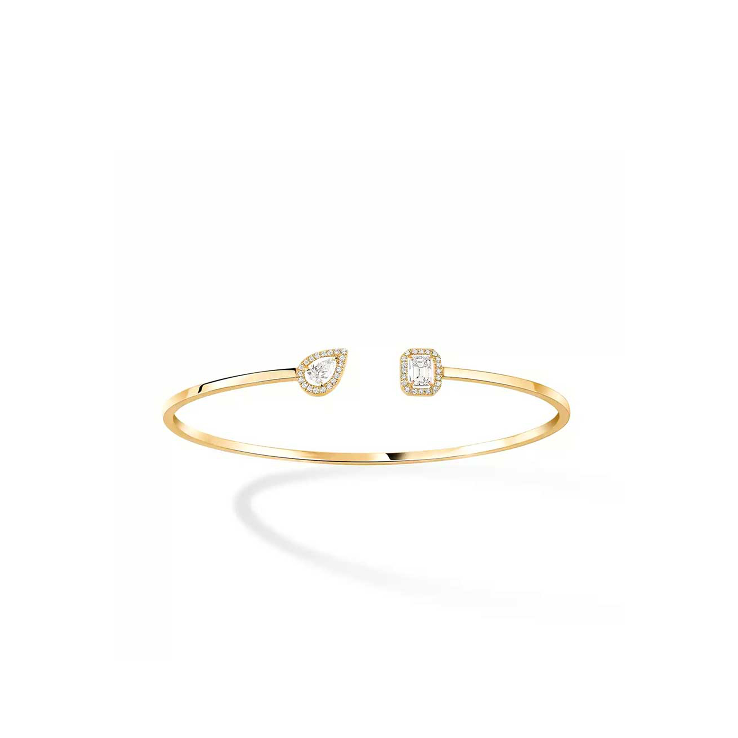 Mes1kaa jonc flex toi & moi my twin 0,15ct x2 bracelet diamant or jaune 07222-yg